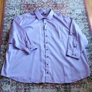 Synergy men's button down dress shirt lilac color. Size 22, 34/35. Long sleeve